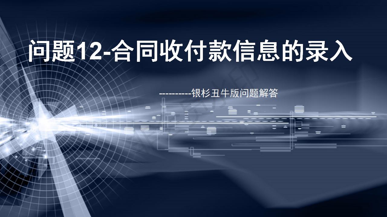問(wèn)題12--合同收付款信息的錄入